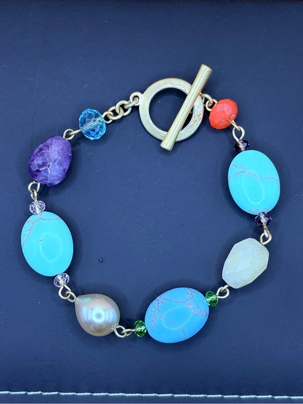 Lauren Ralph Lauren Bohemian Beaded Multicolor Stone Bracelet